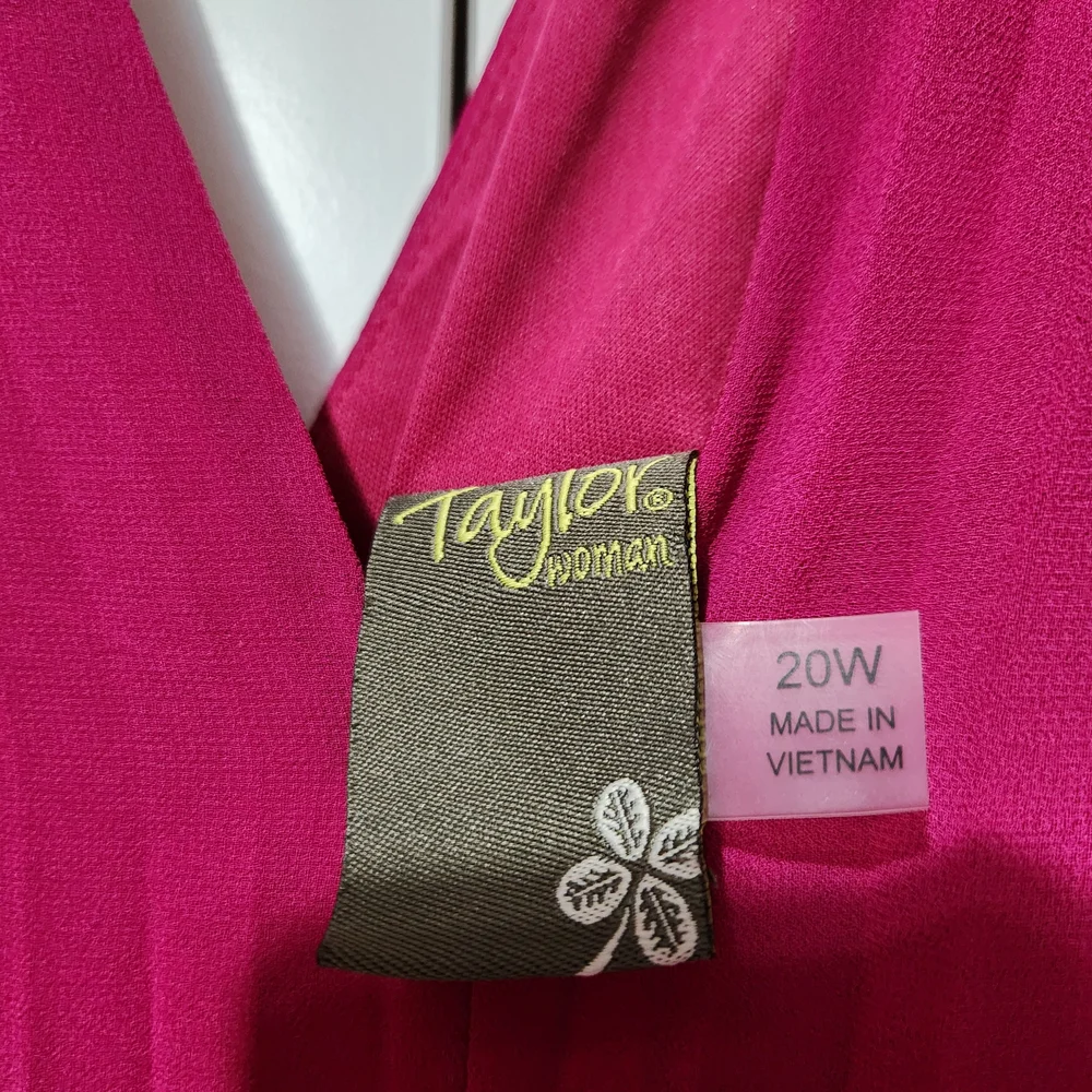 NWOT Taylor Pink and Navy High Low Dress - Picture 3 of 4